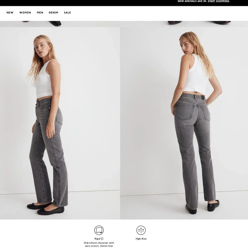 Madewell The '90s Straight Jean - Gray Size 30 - Picture 2 of 10